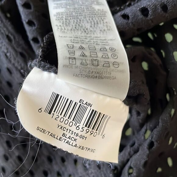 Bcbgmaxazria NWT blouse black long sleeves net see through - Picture 9 of 9